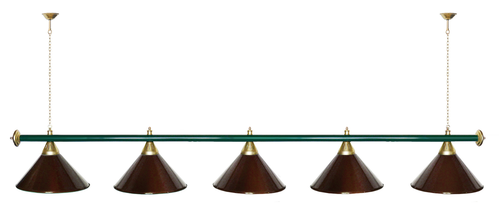 Лампа STARTBILLIARDS 5 пл. (плафоны золотые,штанга золотая,фурнитура золото)