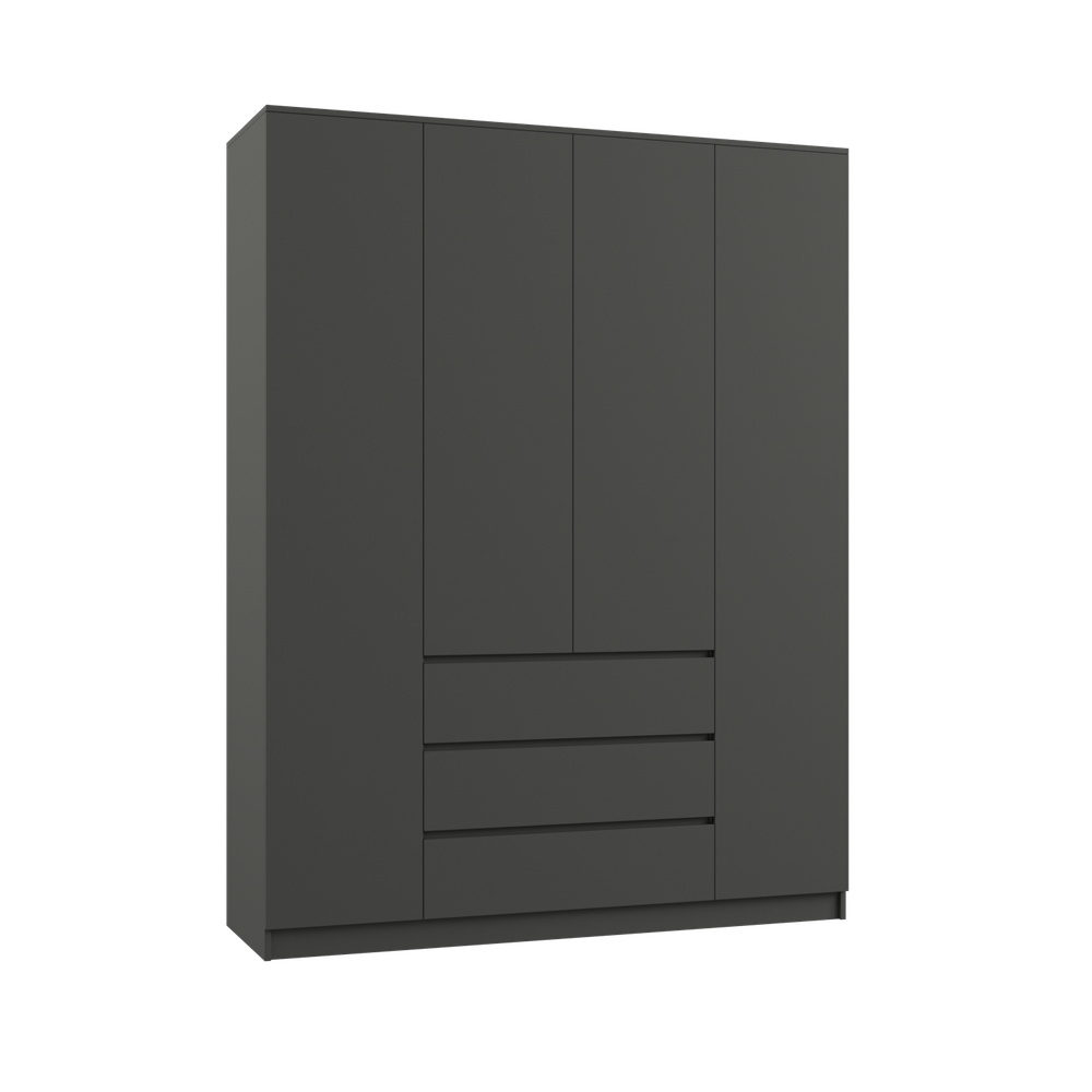 МС Мадера Шкаф 4-х ств. 1600*2100*500 (лдсп графит новый)