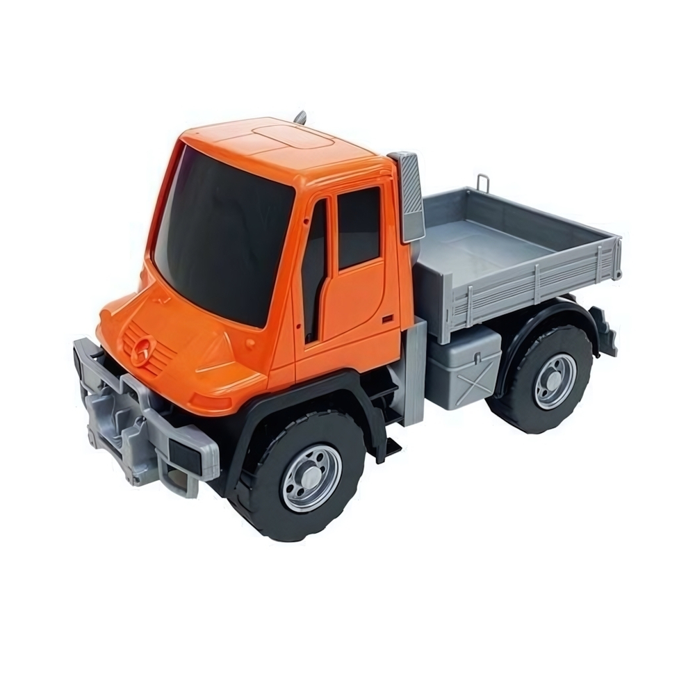 Самосвал бортовой Мерседес "Unimog U 500" ЛЮКС ЧЕРН (17,5 см. Оранж.) (Лена)