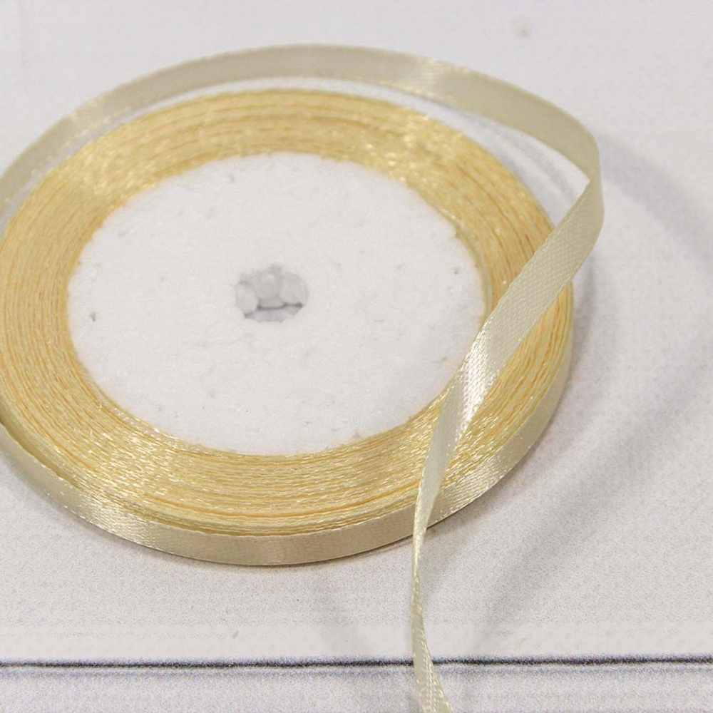 Лента Атласная 0,6см х 28м Сатин (Бежевый)