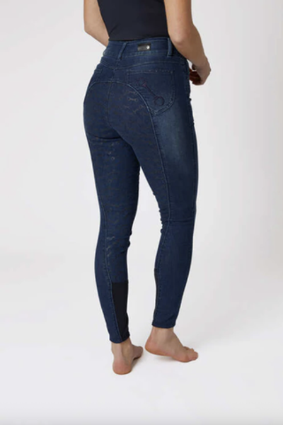 Бриджи с полной силиконовой леей Horze Kaia Denim (EU 36)