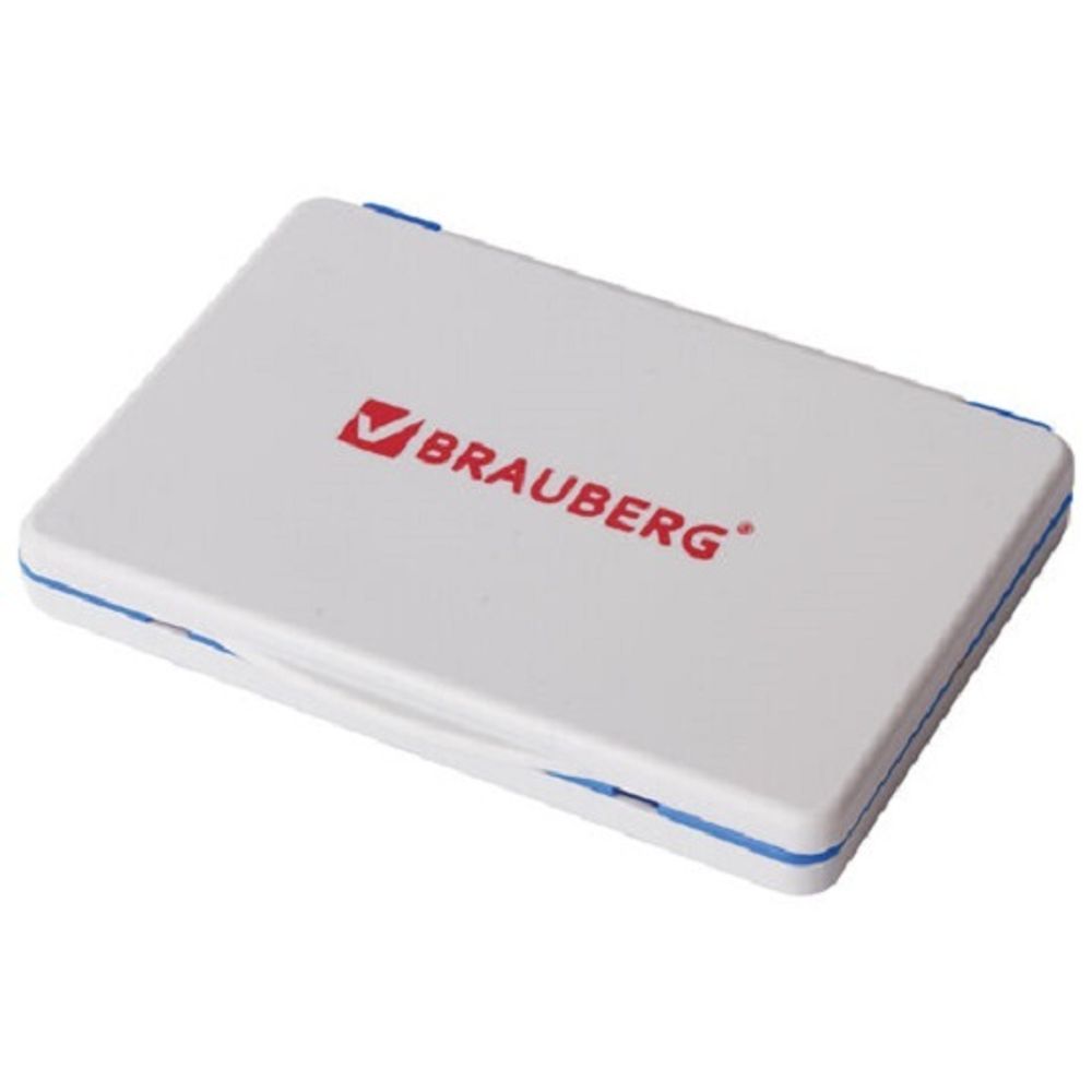 Штемпельная подушка Brauberg, 110*70, синяя, пластиковый корпус