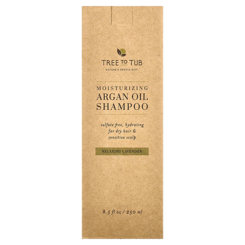 Tree To Tub, увлажняющий шампунь с аргановым маслом, для сухих волос и чувствительной кожи головы, расслабляющая лаванда, 250 мл (8,5 жидк. унции)