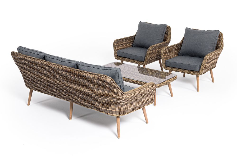 "Прованс" лаунж-зона плетеная из искусственного ротанга, цвет соломенный