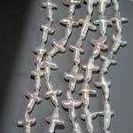 Жемчуг культивированный барочный "Крест", белый, 25-32*20-25мм