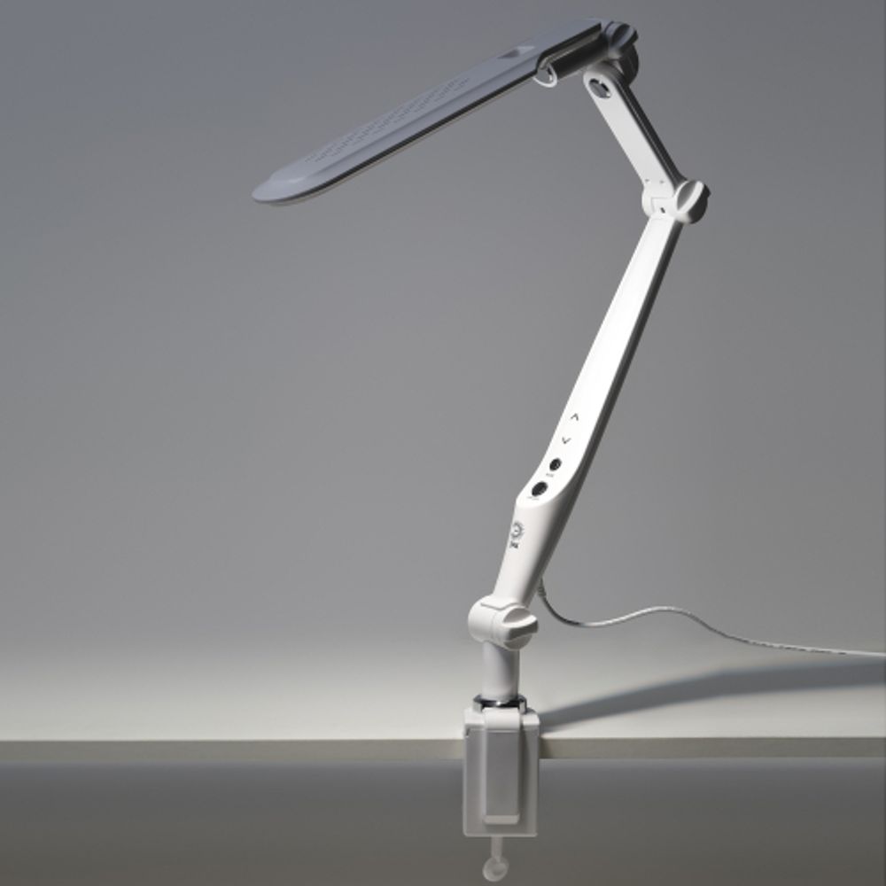 Настольный светильник ЭРА NLED-496-12W-W светодиодный на струбцине белый | Светодиодные настольные лампы