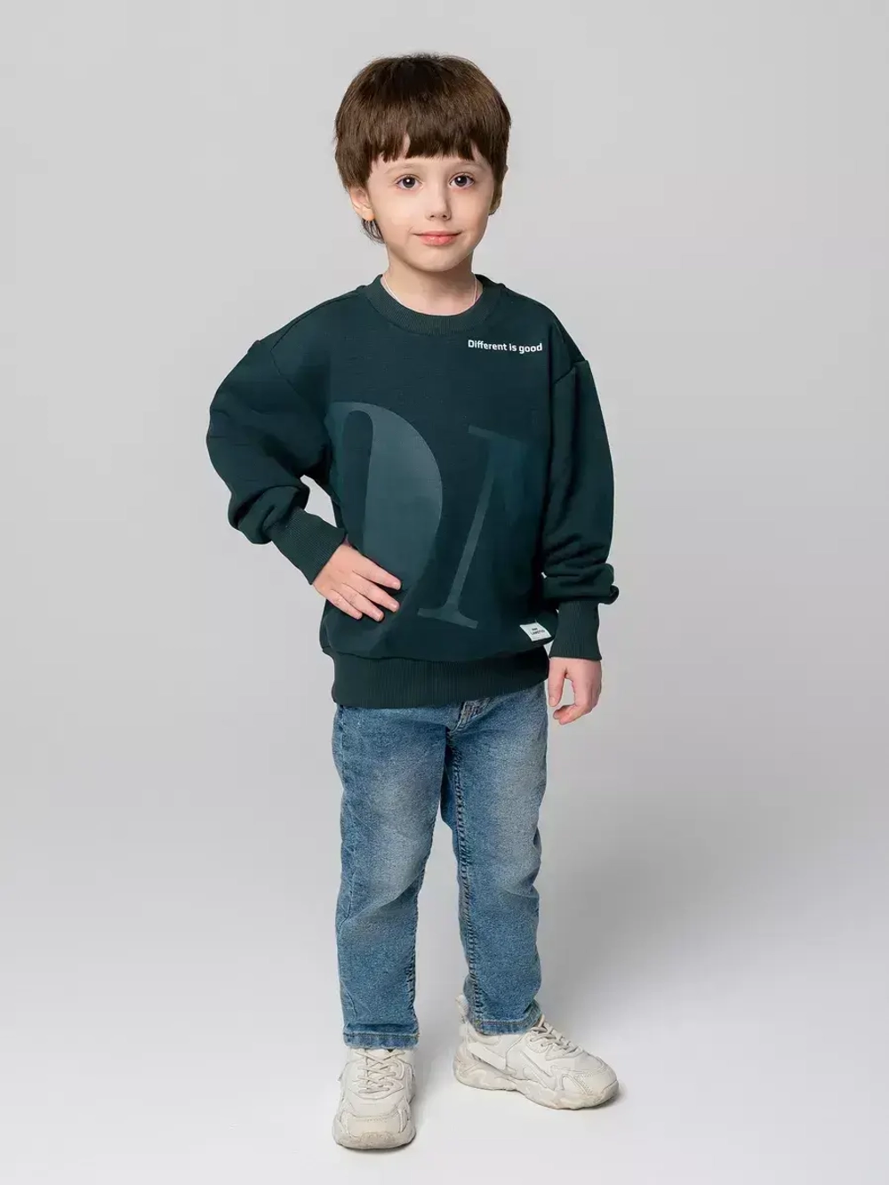 Свитшот для мальчика спортивный зеленый