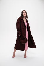 Бордовый тренч