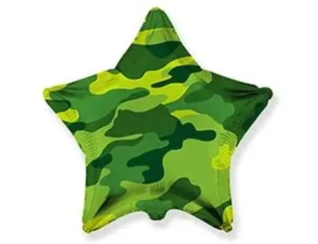 Шар 45см с гелием на грузе звезда военная