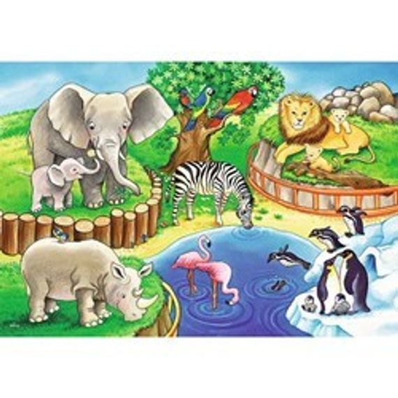 Puzzle Animals in the Zoo  2x12 pcs