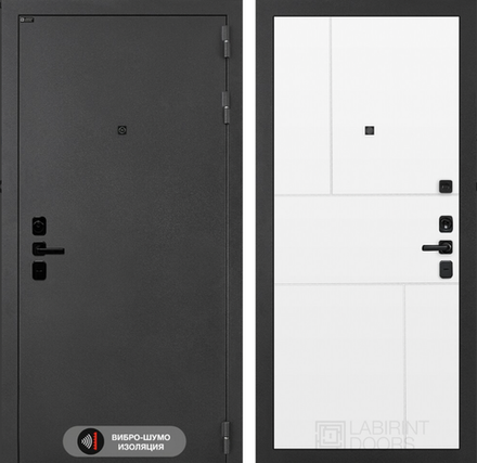 Входная металлическая дверь Лабиринт ACUSTIC (АКУСТИК) 21 Белый софт