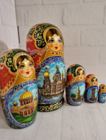 Матрешка "Виды города" 5 мест
