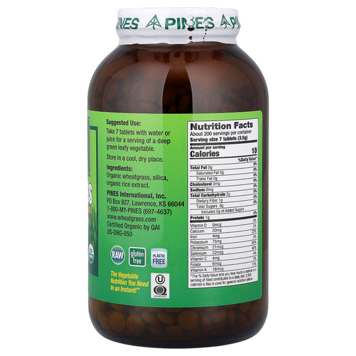 Pines International, Ростки пшеницы, 500 мг, 1400 таблеток