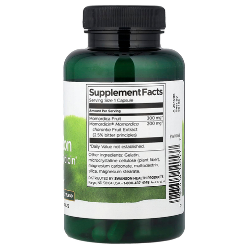 Swanson Vitamins, горькая дыня с Momordicin®, 120 капсул