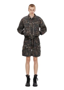 MULTIP cargo cumouflage shorts green