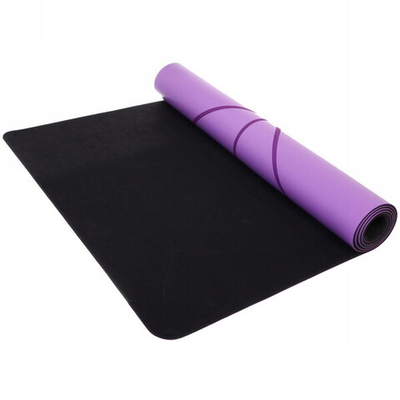 Коврик для йоги 4мм 68*183 см «Грация» 2х сторонний (антискользящее покрытие), фиолетовый/черный