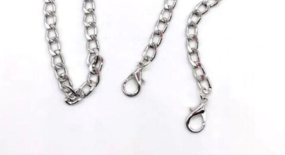 Цепочка для сумки с карабинами, ш. 8 мм, L 120 см, никель