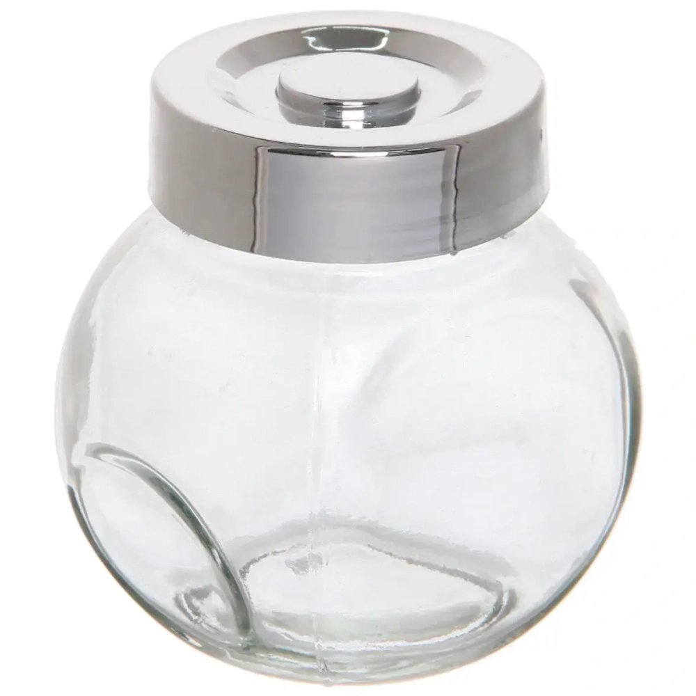 Банка для продуктов стеклянная 50 мл с крышкой, плоская