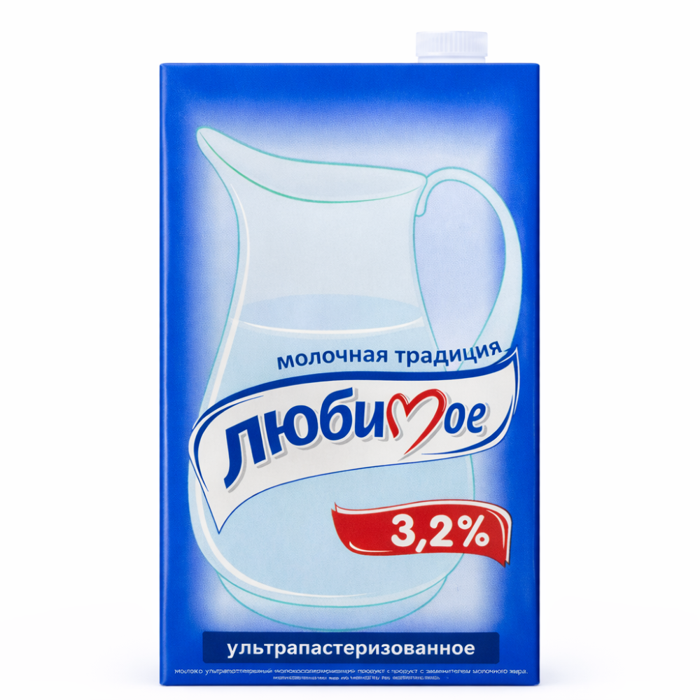 Молоко Любимое 3,2% 1,9 л