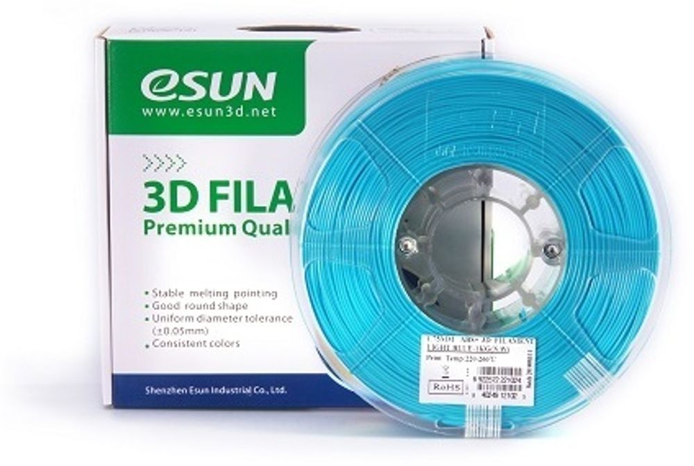 ПЛАСТИК ДЛЯ 3D ПРИНТЕРОВ ESUN ABS+ LIGHT BLUE/1.75MM/1KG/ROLL