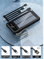 Портативный аккумулятор TYN 01 20000 mAh с солнечной панелью (черный)