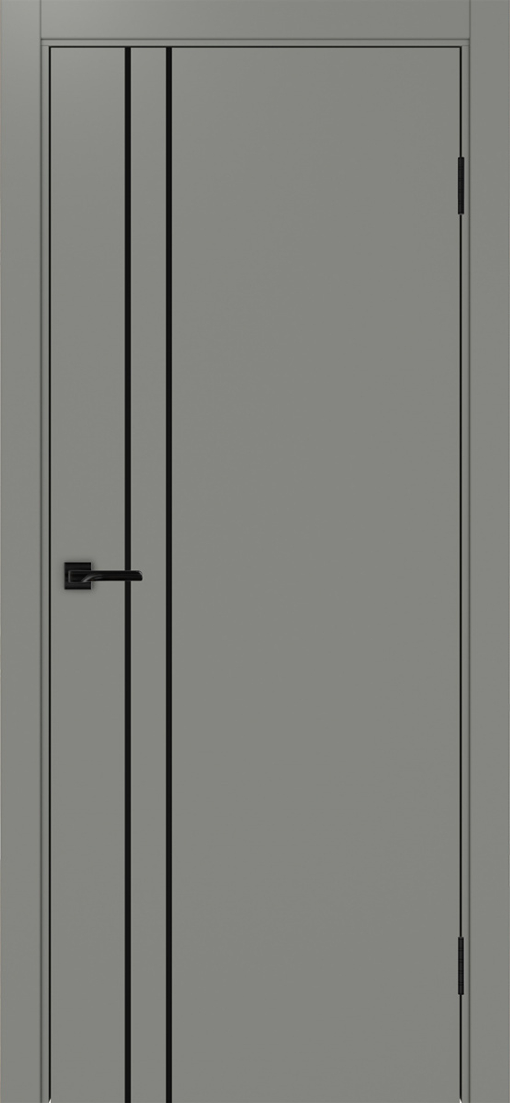 Межкомнатная дверь Optima Porte НЕАПОЛЬ 205 Молдинг SB (матовый чёрный), Кромка в цвет полотна