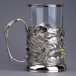 Подстаканник "Авиация" никелированный (художественное литье)