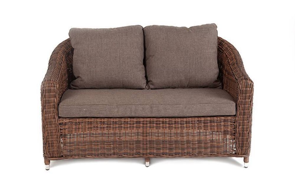 "Кон Панна" диван из искусственного ротанга двухместный, цвет коричневый