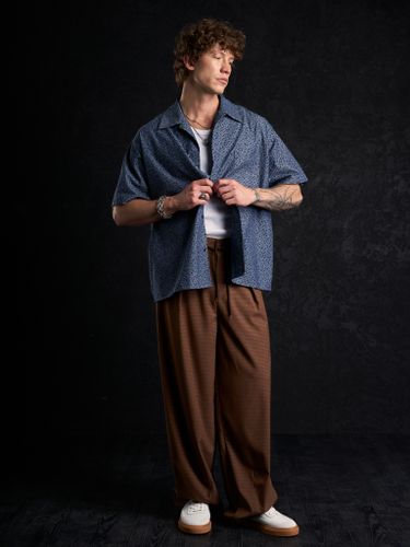 Синяя рубашка с коротким рукавом 2s1 studio