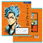 Тетрадь 12л., клетка, Alingar, скрепка, блок офсет, 100% белизна, мелованный картон (стандарт), "Anime style"