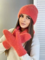 шапка снуд и варежки набор 3 в 1