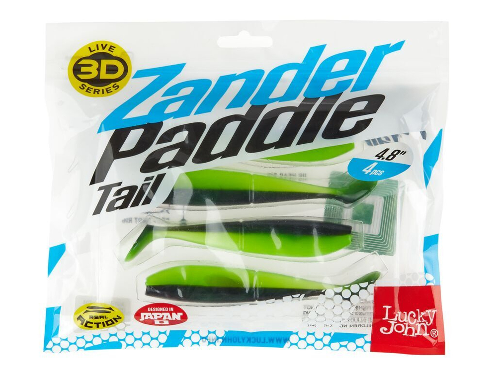 Виброхвост LJ 3D Series Zander Paddle Tail 4.8" (12 см), цвет Z04, 4 шт.