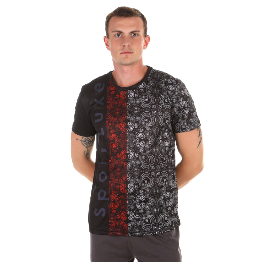 Мужская футболка черная с узором Sesmik by Vlad Sedov VS001/VS0018