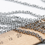 Цепочка, цвет серебро (родий), размер звена 4 мм, цена за отрезок 50 см