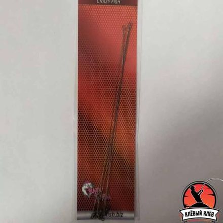 Поводок Струна с вертлюгом Crazy Fish 0.28 мм 15 см 5 шт