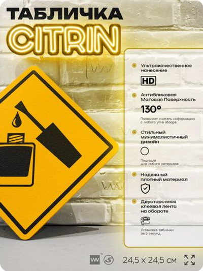Табличка декоративная "Лак для ногтей" на дверь и стену, для маникюрного мастера, информационная, декоративный знак, 24,5х24,5 см, пластиковая, Айдентика Технолоджи