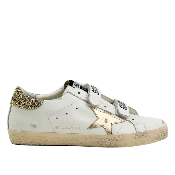 Кеды женские Old-School With Gold Star in Laminated Leather