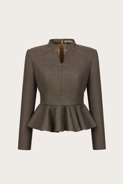 ЖАКЕТ ИЗ ШЕРСТИ С БАСКОЙ И АВТОРСКОЙ ВЫШИВКОЙ