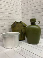 Армейская фляга с котелком / мох
