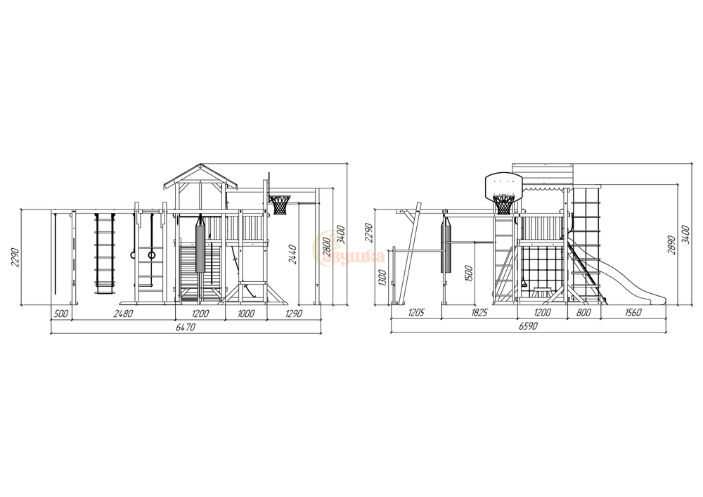 Детская площадка Савушка "Семейная" (Индиго)