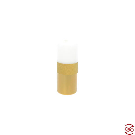 Свеча Adpal Brilliant Gold 15/5,8 см матовый белый/металлик золотой