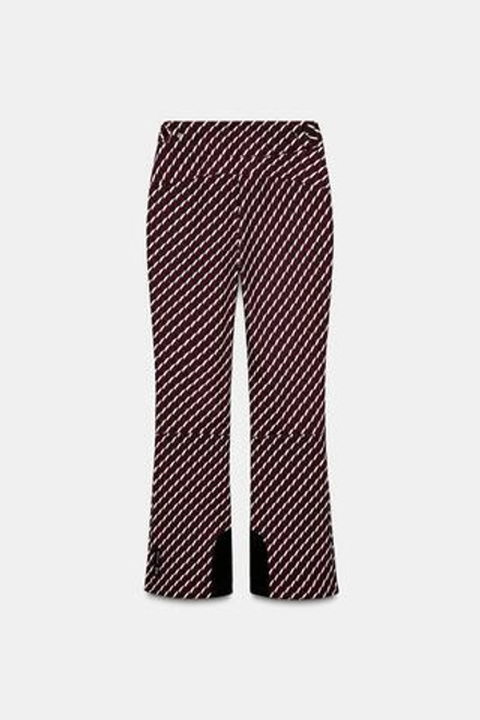 ZARA ВЕТРОЗАЩИТНЫЕ И ВОДОНЕПРОНИЦАЕМЫЕ БРЮКИ С ВЫСОКОЙ ПОСАДКОЙ, БОРДОВЫЙ/ЭКРЮ