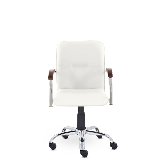 Кресло Самба GTP СН D8 (темный орех) Z01 (белый)