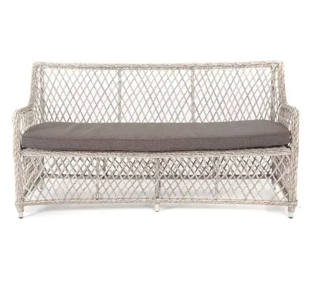 "Латте" диван двухместный из искусственного ротанга, цвет бежевый