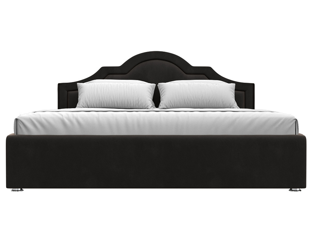 Кровать интерьерная Афина 180, Коричневый, Велюр, 108289