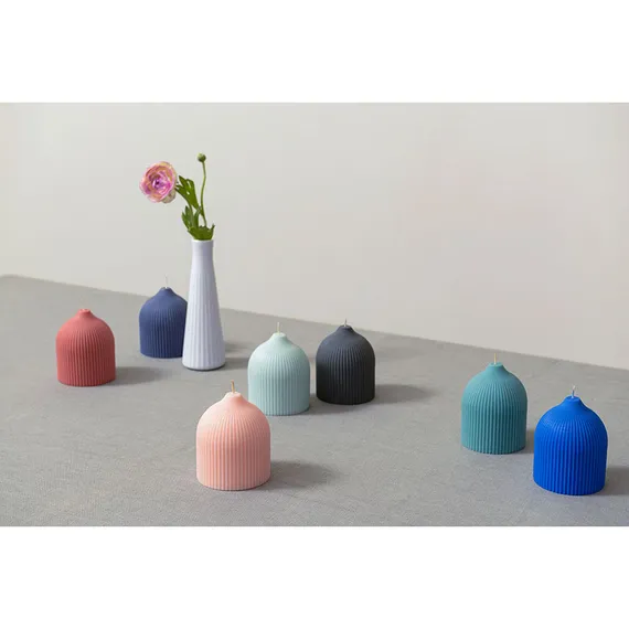 Свеча декоративная синего цвета Edge 10,5 см