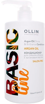 OLLIN BASIC LINE Кондиционер для сияния и блеска с аргановым маслом 750мл/ Argan Oil Shine & Brilli