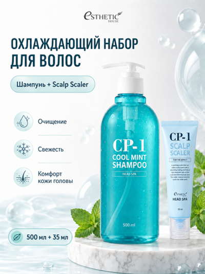 ESTHETIC HOUSE Набор Шампунь Cool Mint , 500мл и Скраб CP-1 Scalp Scaler, 35мл