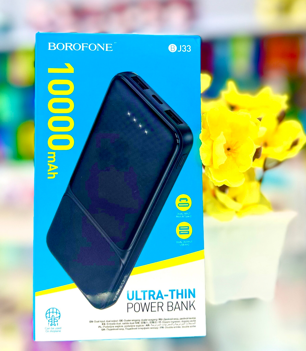 Power Bank 10000mAh, 2 USB, Borofone BJ33, черный