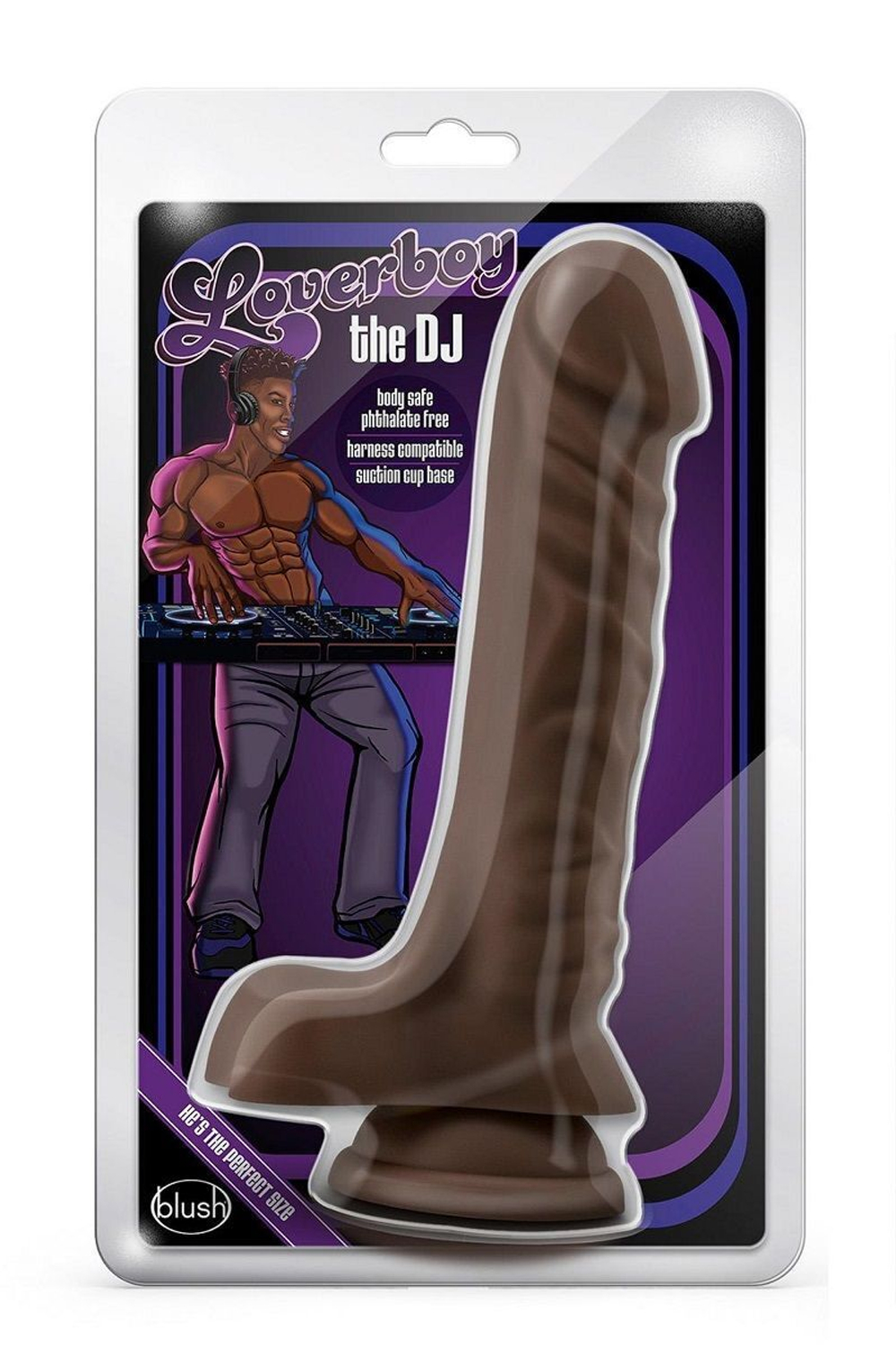 Коричневый фаллоимитатор The DJ - 22,8 см. (Цвет: коричневый)